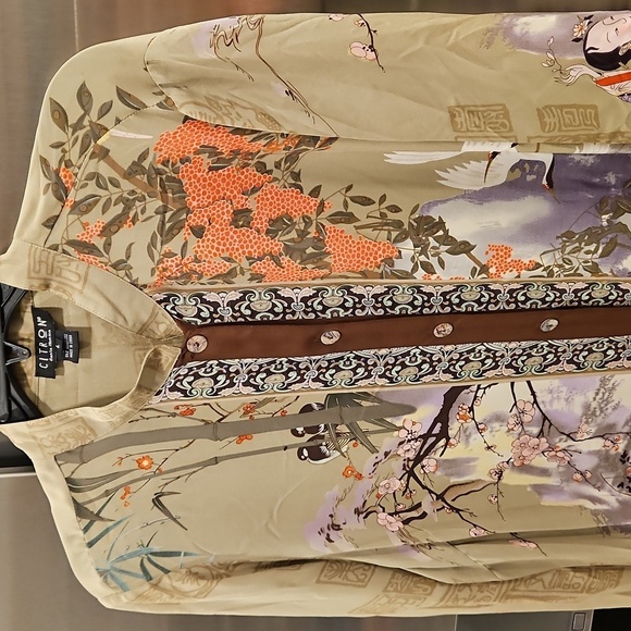 💕CITRON SANTA MONICA💕 Asian Inspired 100% Silk Blouse ~ Green Large NWOT - Picture 3 of 12